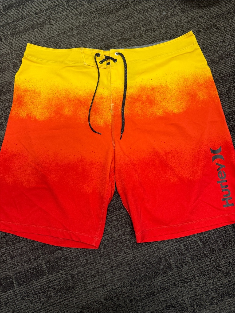 Hurley Men’s Yellow to Red Gradient Board Shorts